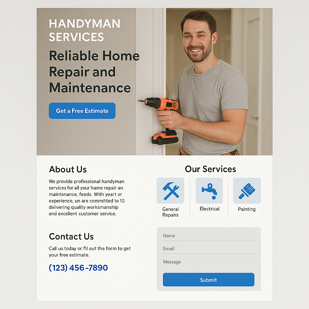 Handyman Website Mockup