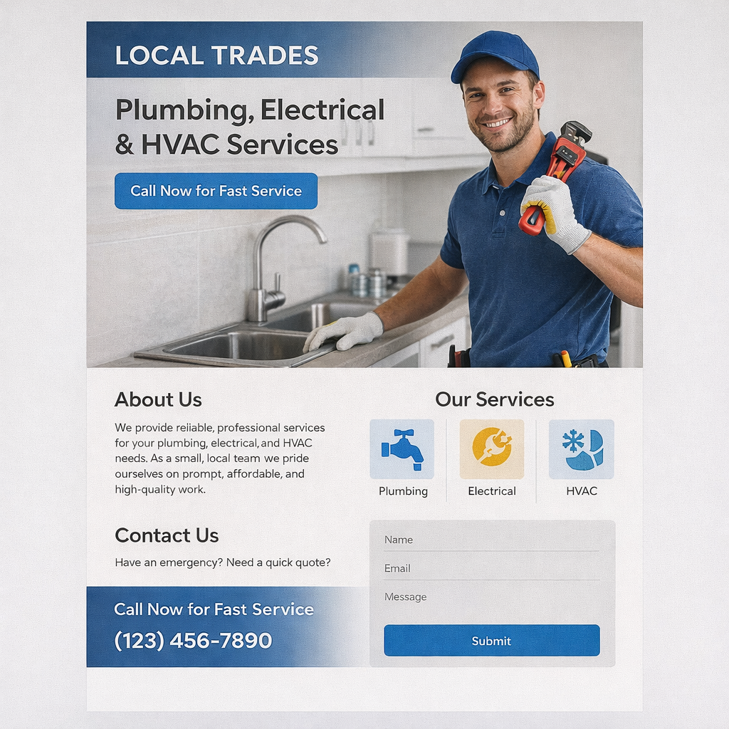 Local Trades Website Mockup